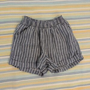 🛍️ BUNDLE ONLY |  Aeropostale Navy Blue And White Striped Pull-on Shorts XS